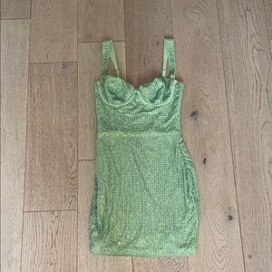 Oh Polly Green Sequin Mini Dress